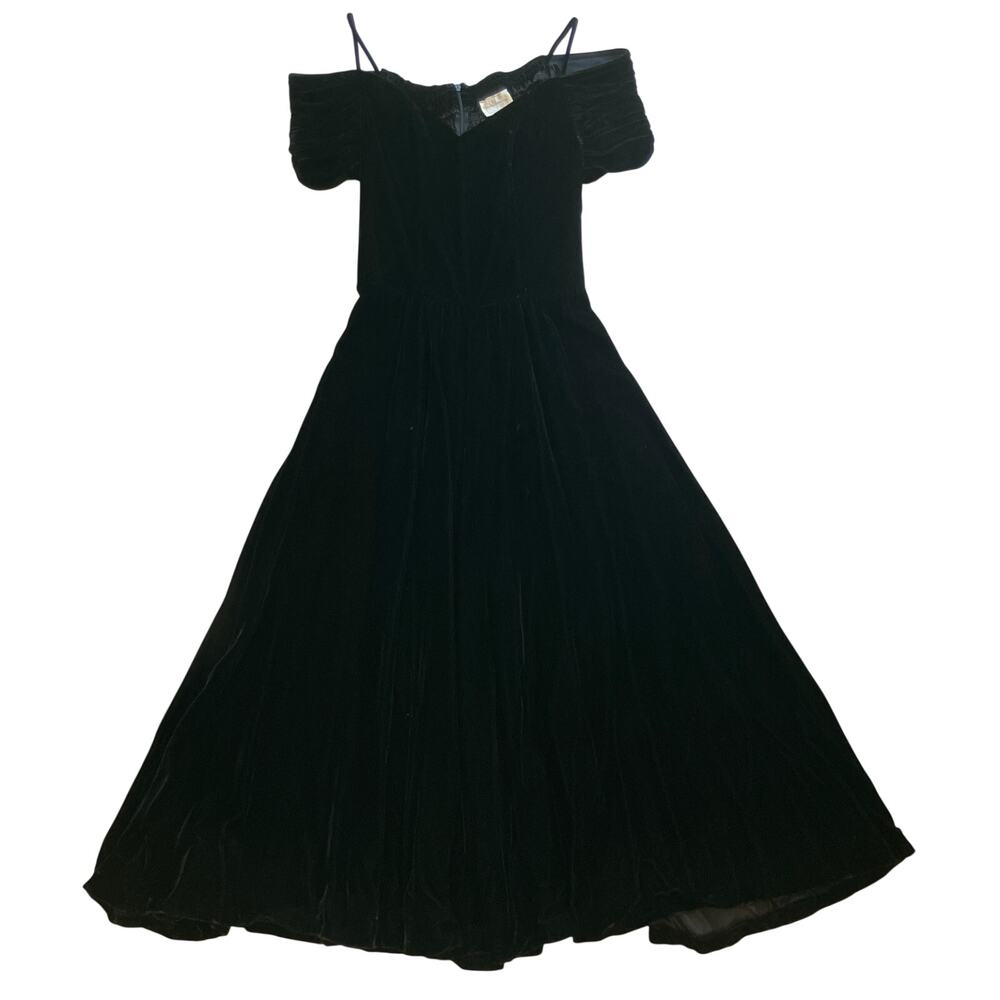 Vintage Moda International Velvet Princess Gown Size 10 Black Prom Black Tie